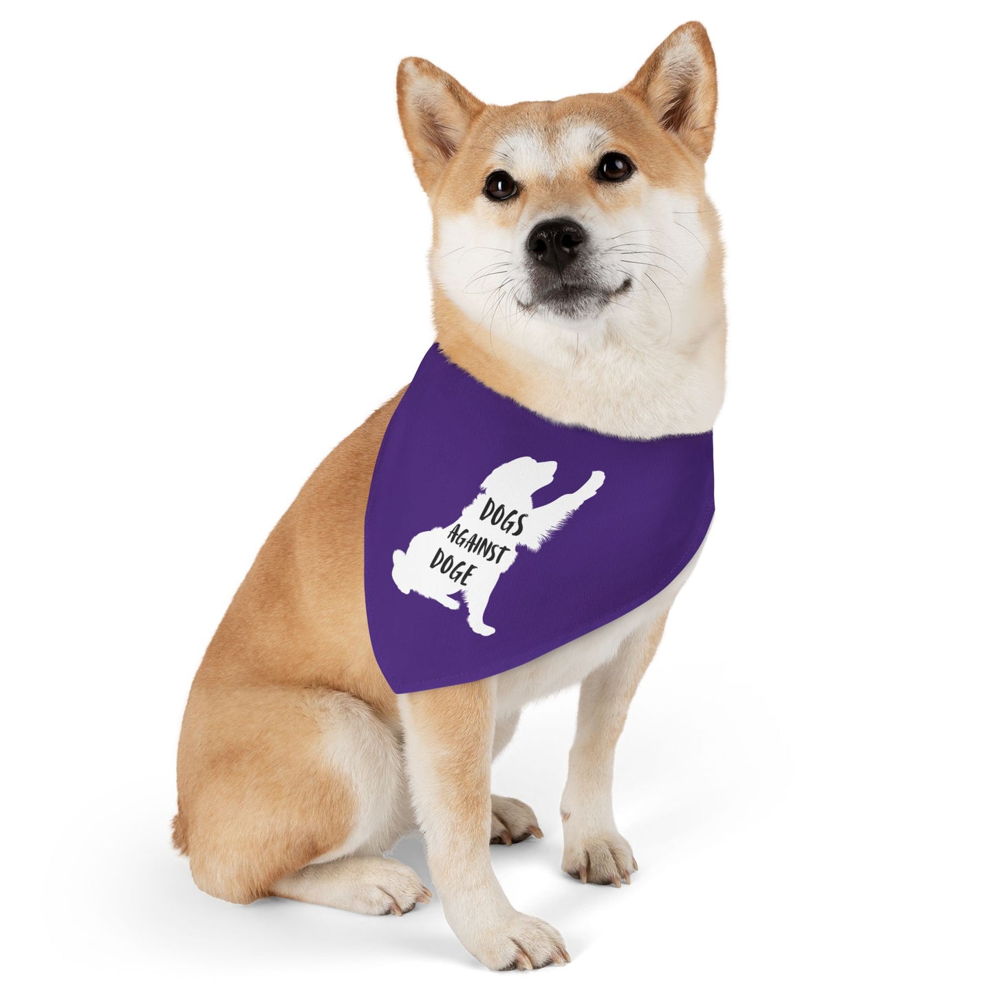 Purple Dogs Against DOGE Raised Paw Pet Bandana Collar