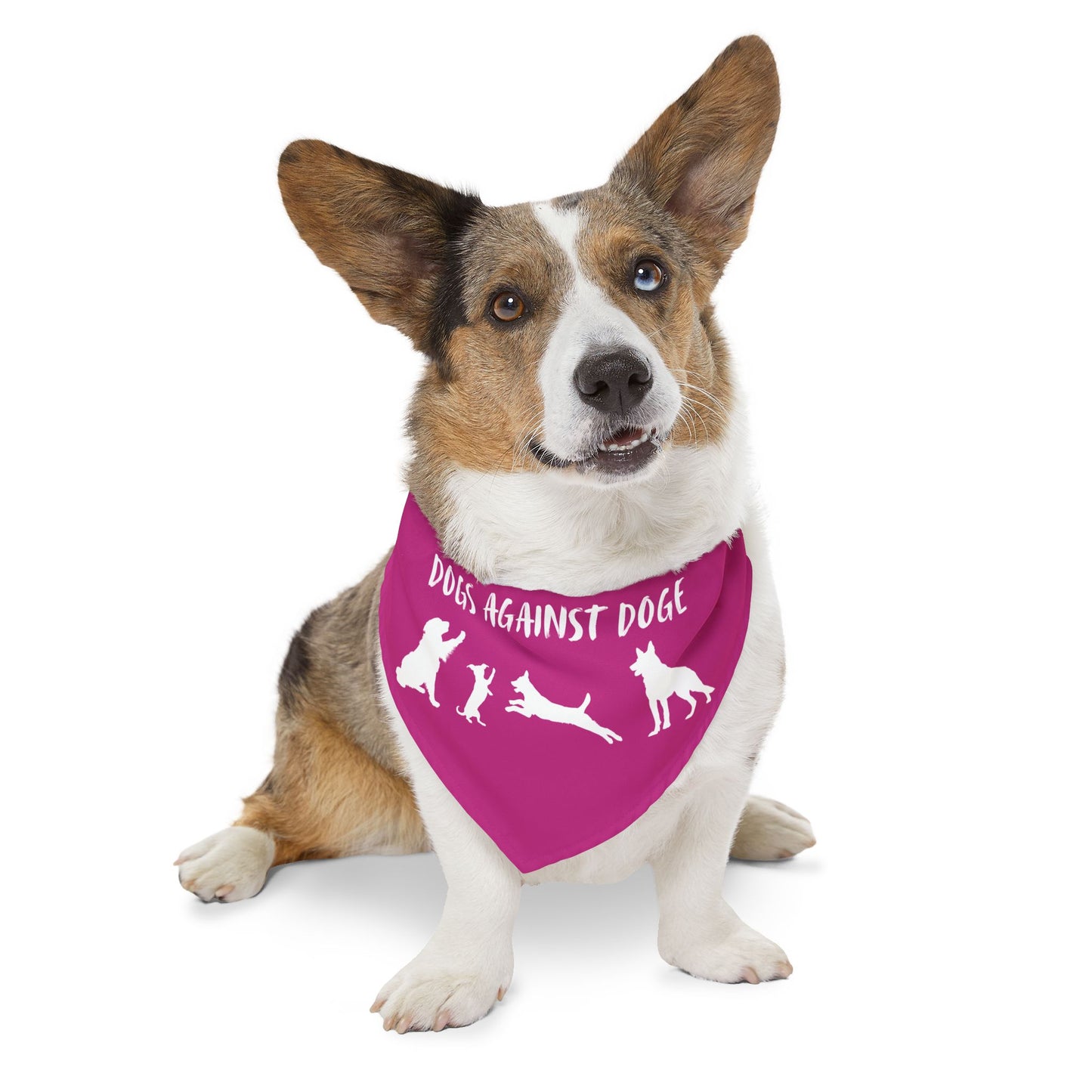 Hot Pink Dogs Against DOGE Protesting Pups Pet Bandana Collar - Stylish Accessory for Dog Lovers