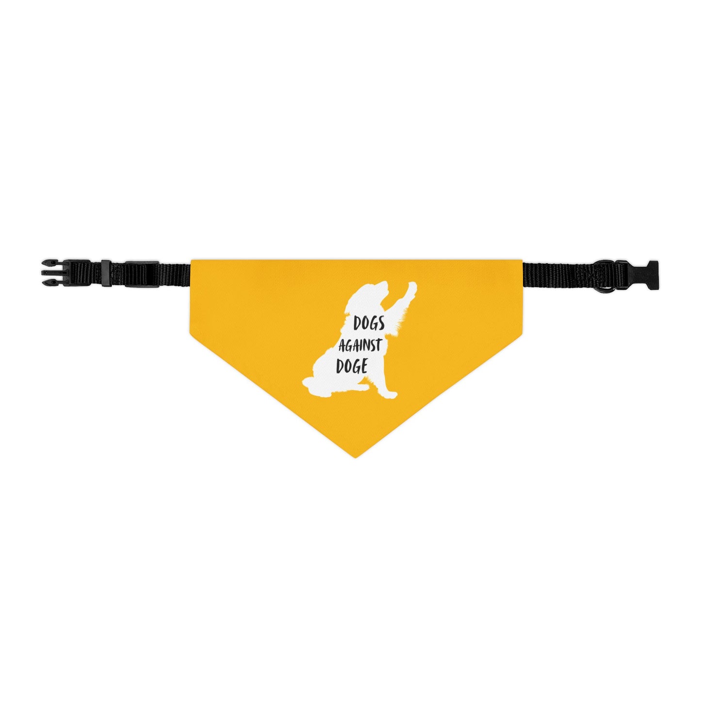 Yellow Dogs Against DOGE Raised Paw Pet Bandana Collar