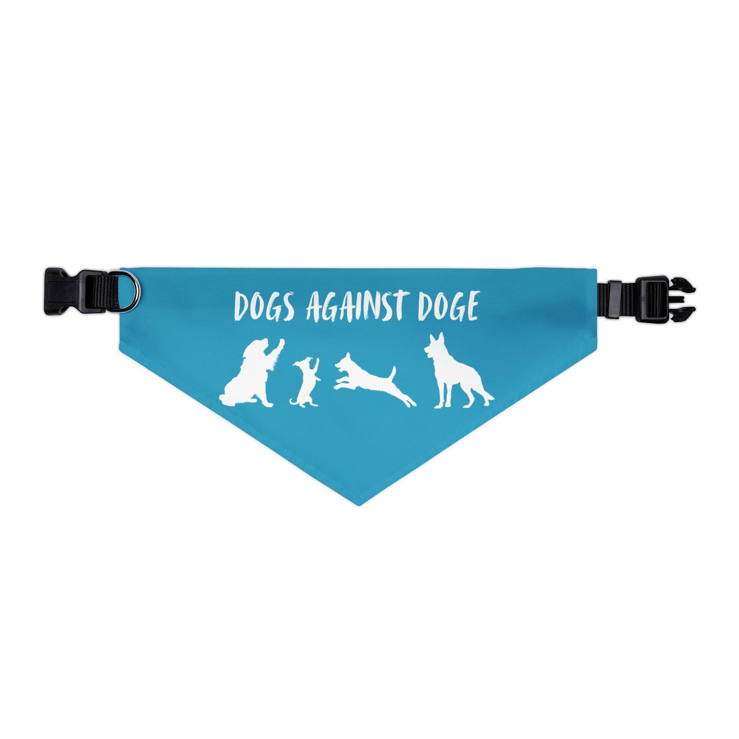 Turquoise Dogs Against DOGE Protesting Pups Pet Bandana Collar - Stylish Accessory for Dog Lovers