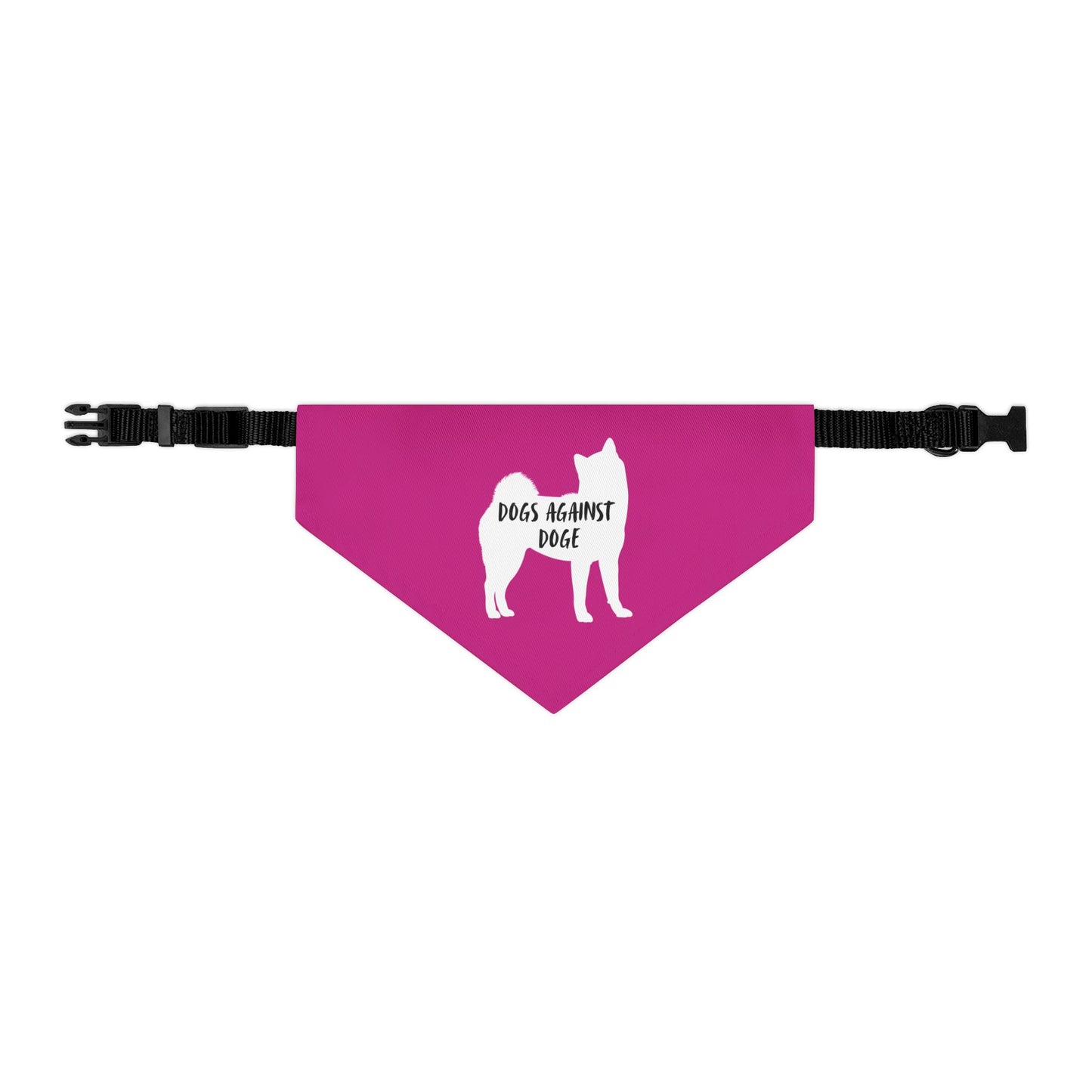 Hot Pink Dogs Against DOGE Shiba Inu Pet Bandana Collar