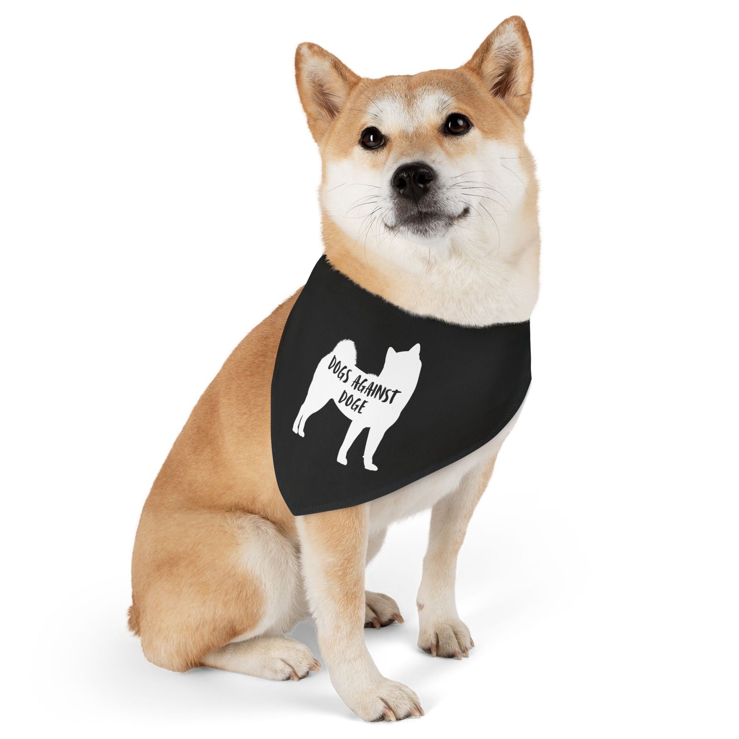 Black Dogs Against DOGE Shiba Inu Pet Bandana Collar