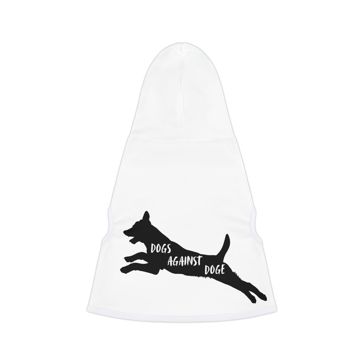 Lunging Pup Dogs Against DOGE Pet Hoodie