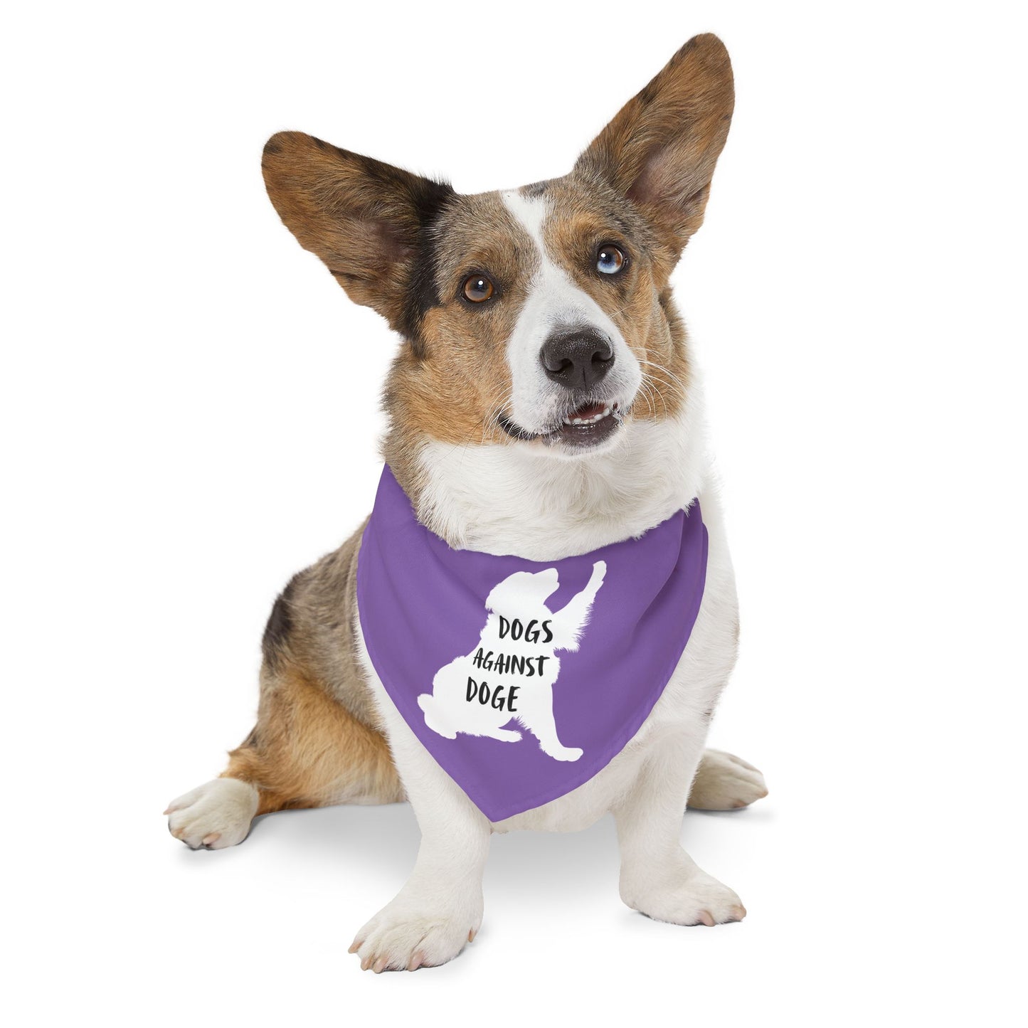 Lavender Dogs Against DOGE Raised Paw Pet Bandana Collar