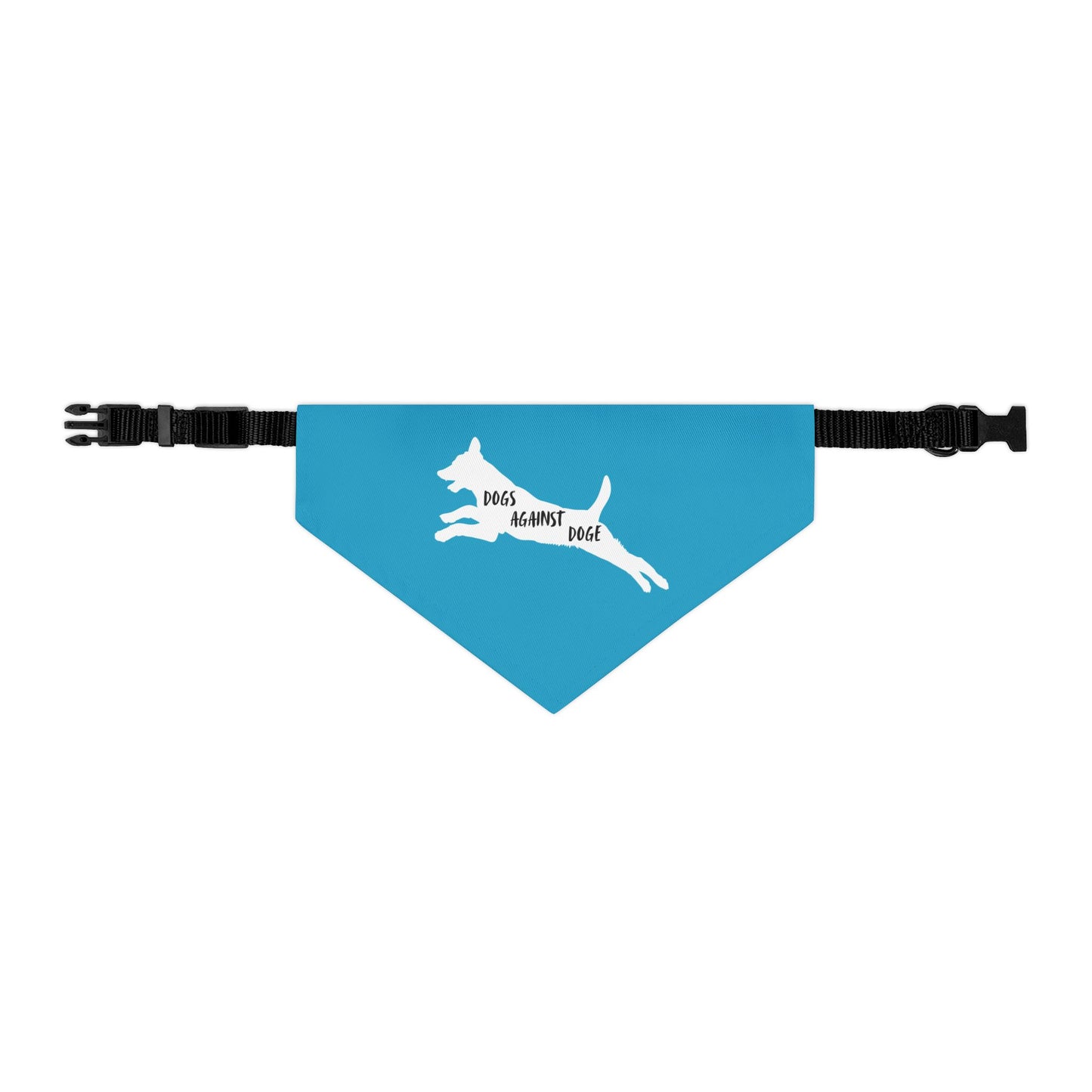 Turquoise Dogs Against DOGE Lunging Pup Pet Bandana Collar