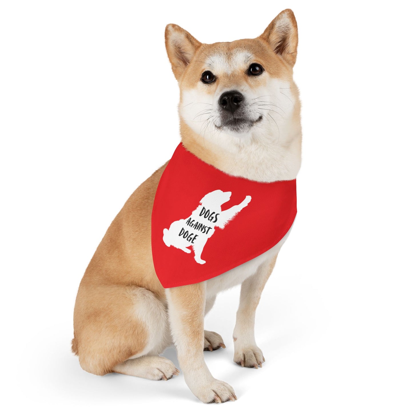 Red Dogs Against DOGE Raised Paw Pet Bandana Collar