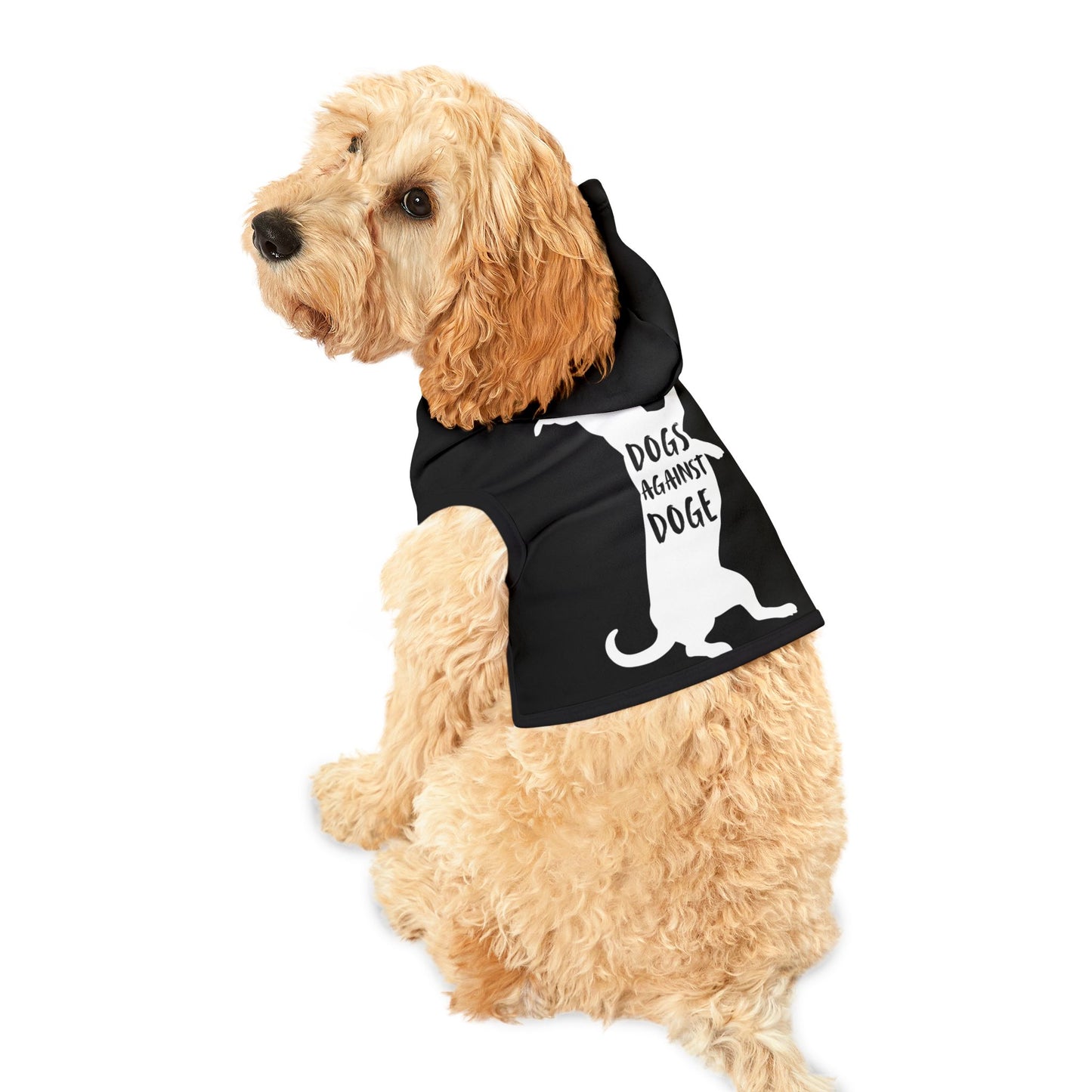 Black Wiener Dogs Against DOGE Pet Hoodie