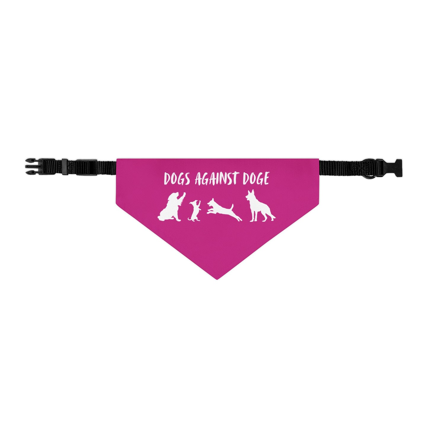 Hot Pink Dogs Against DOGE Protesting Pups Pet Bandana Collar - Stylish Accessory for Dog Lovers