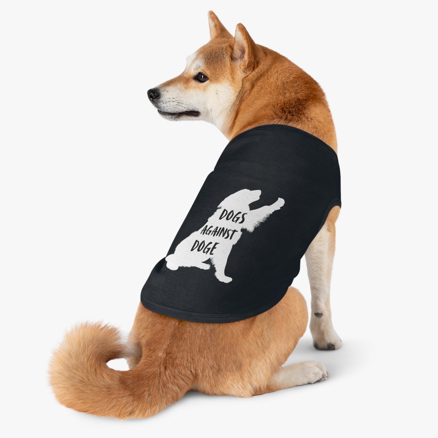 Black Raised Paw Dogs Against DOGE Pet Tank Top