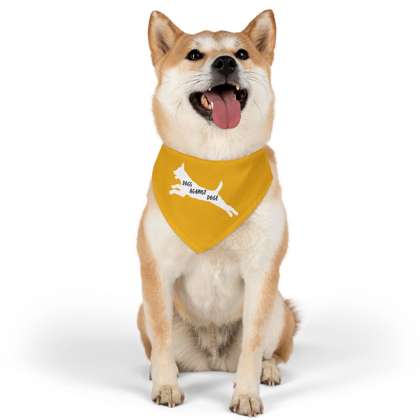 Yellow Dogs Against DOGE Lunging Pup Pet Bandana Collar
