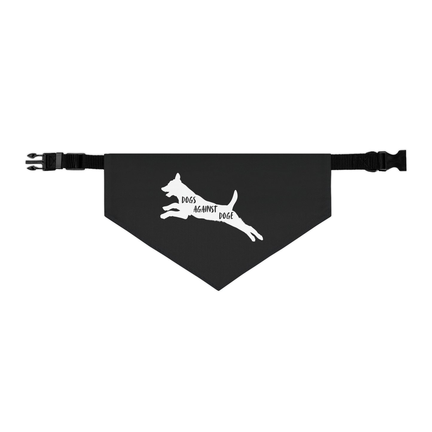 Black Dogs Against DOGE Lunging Pup Pet Bandana Collar