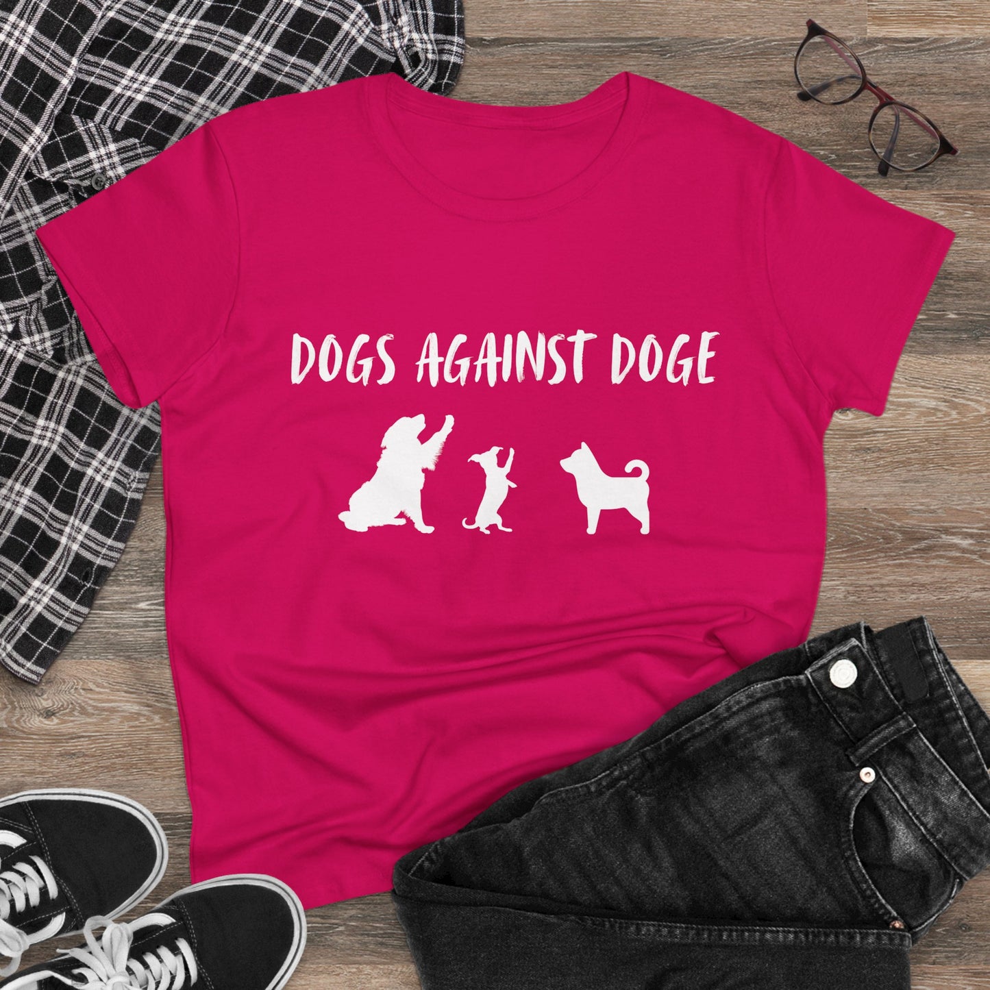 Color Edition: Women's Dogs Against DOGE Cotton Tee