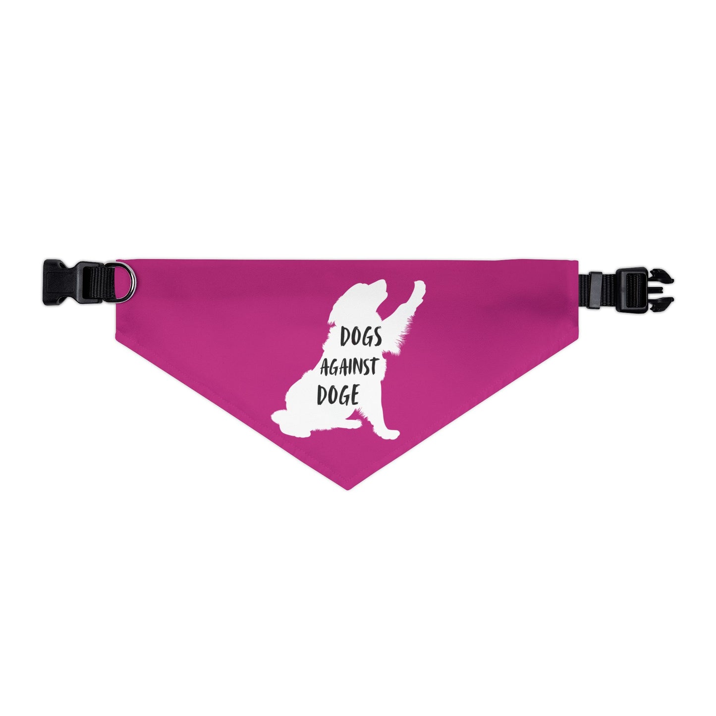 Hot Pink Dogs Against DOGE Raised Paw Pet Bandana Collar