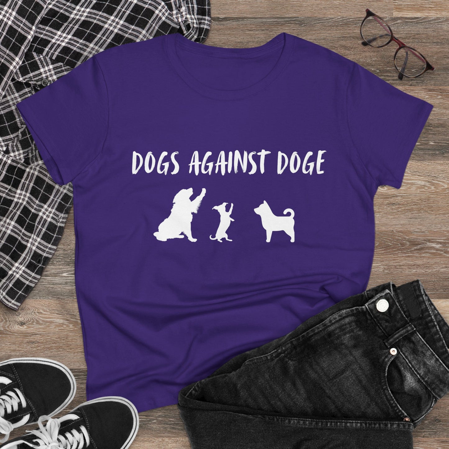 Color Edition: Women's Dogs Against DOGE Cotton Tee
