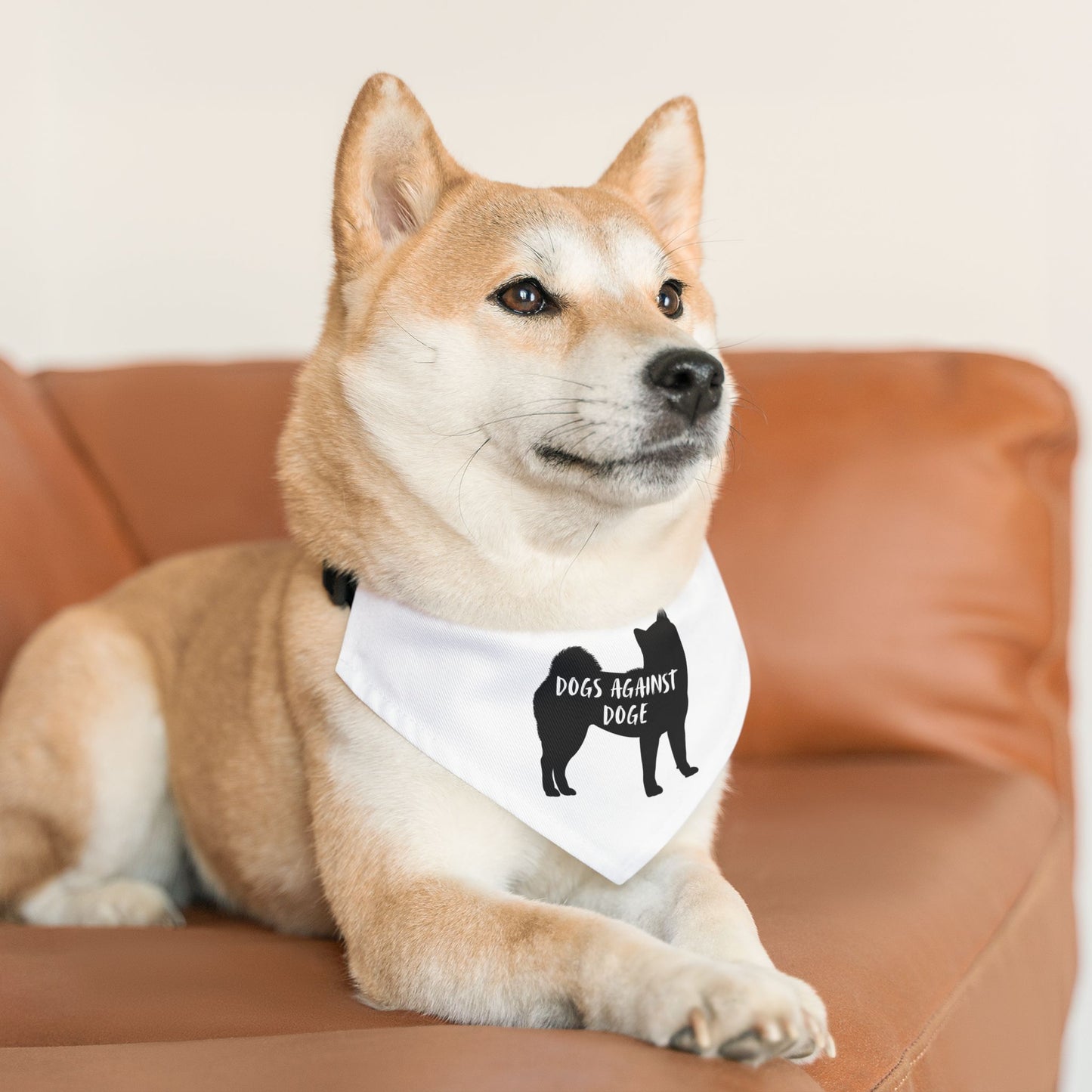 Dogs Against DOGE Shiba Inu Pet Bandana Collar