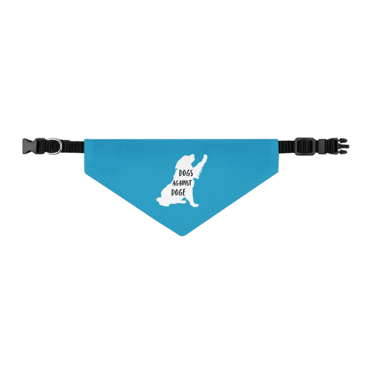 Turquoise Dogs Against DOGE Raised Paw Pet Bandana Collar