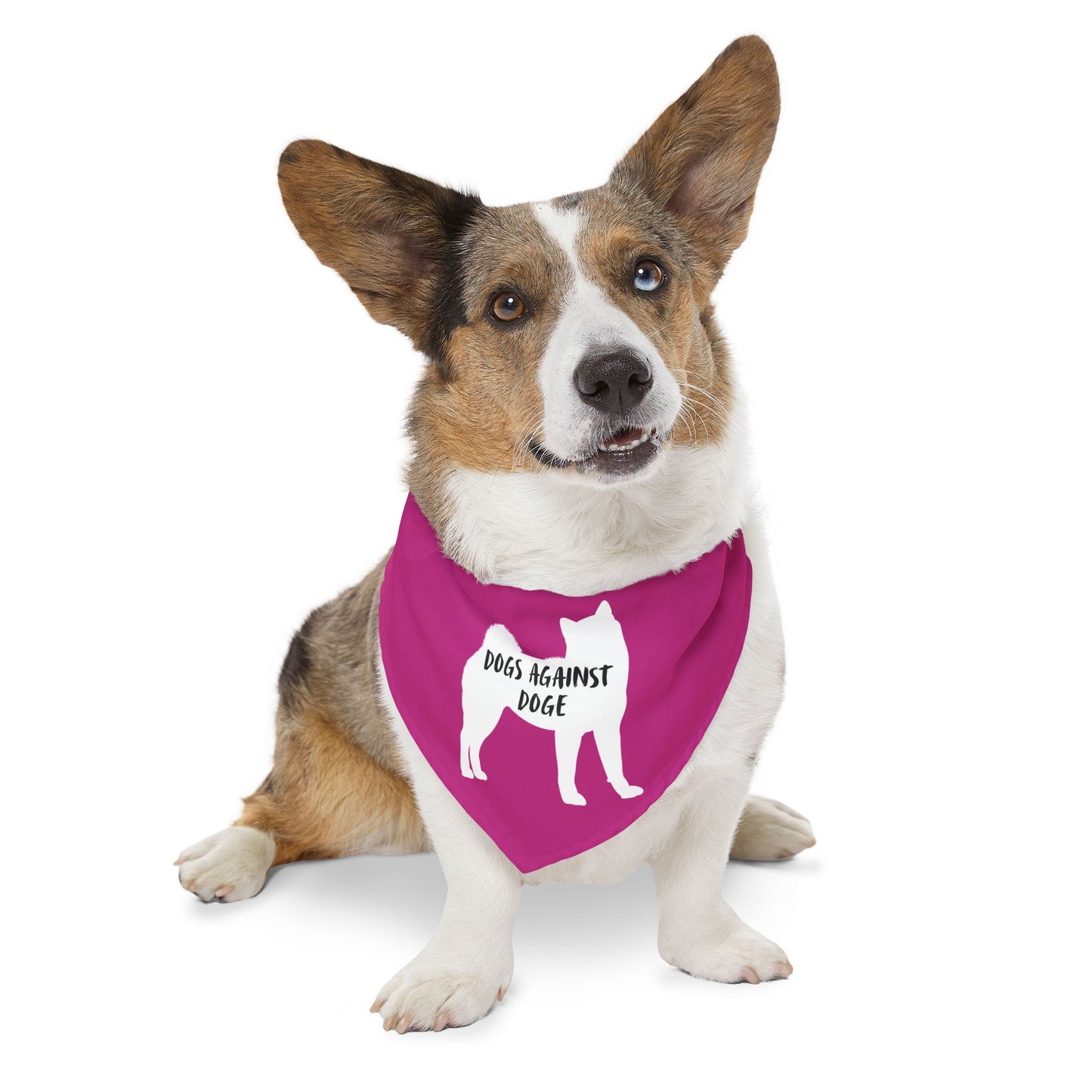 Hot Pink Dogs Against DOGE Shiba Inu Pet Bandana Collar