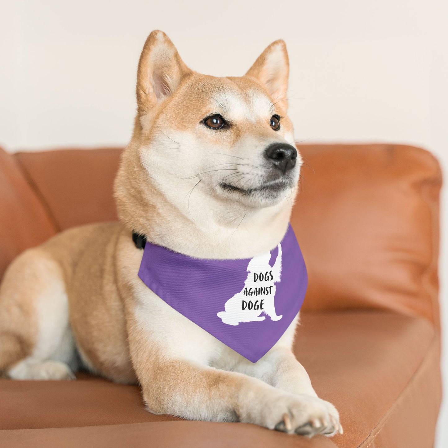 Lavender Dogs Against DOGE Raised Paw Pet Bandana Collar