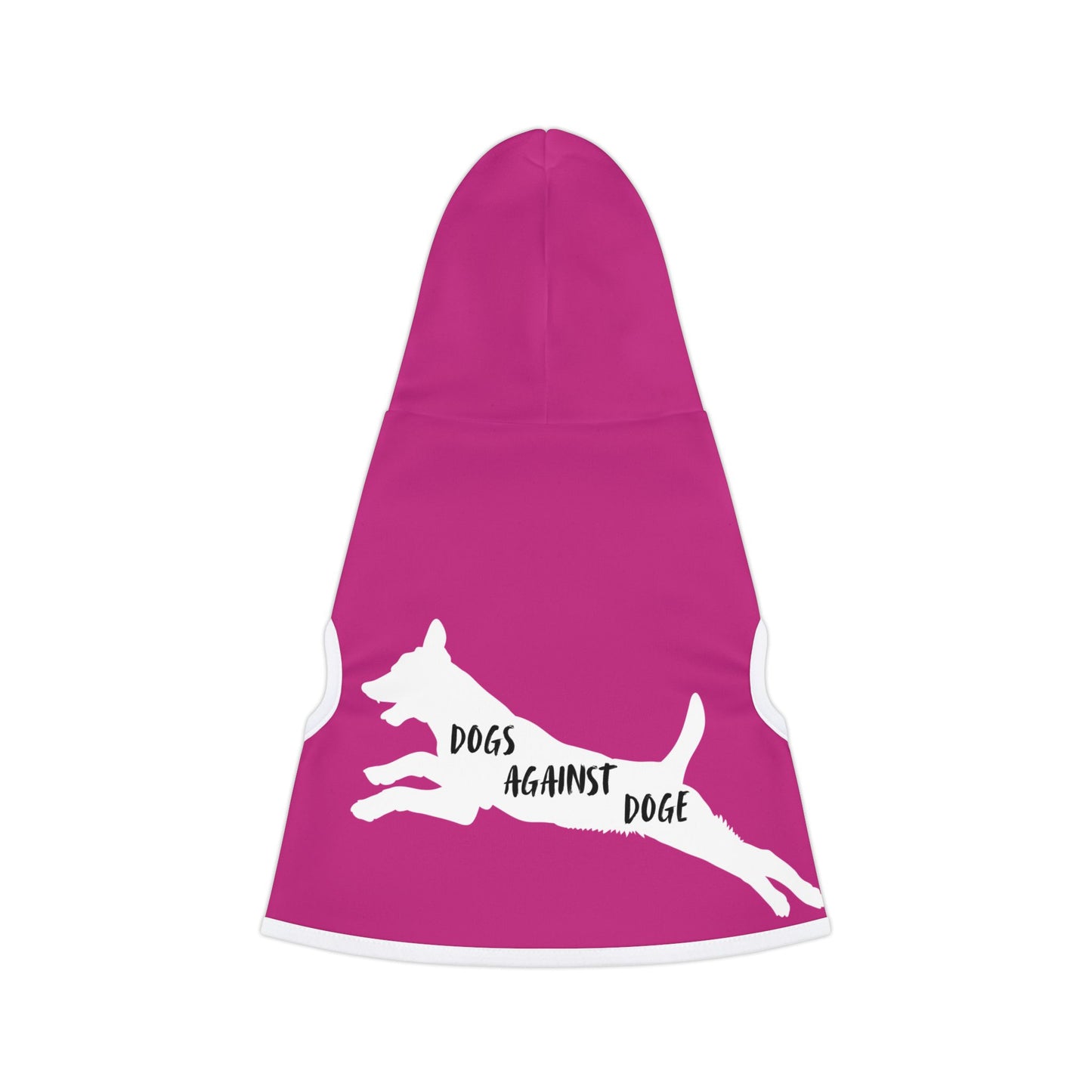 Hot Pink Lunging Pup Dogs Against DOGE Pet Hoodie