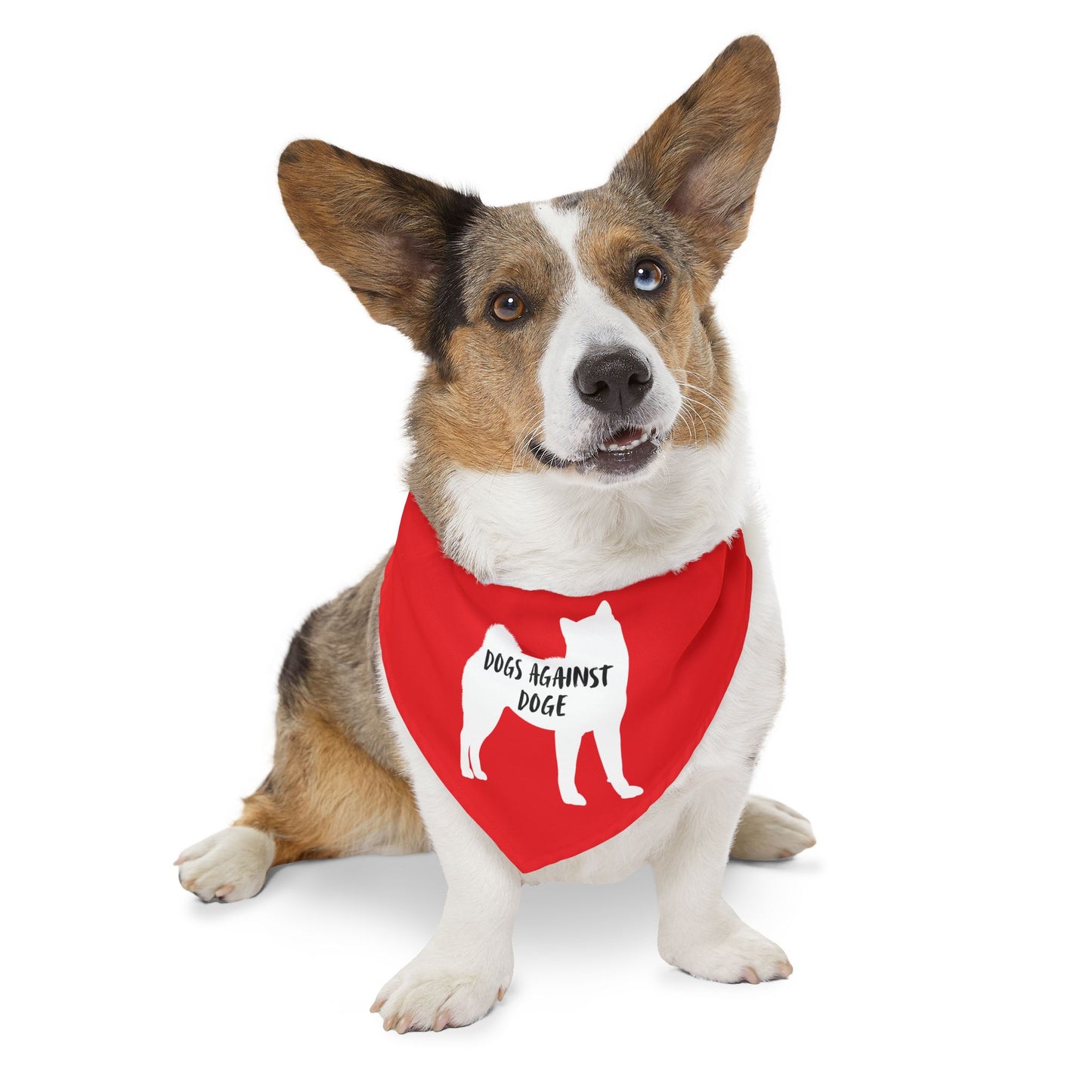 Red Dogs Against DOGE Shiba Inu Pet Bandana Collar