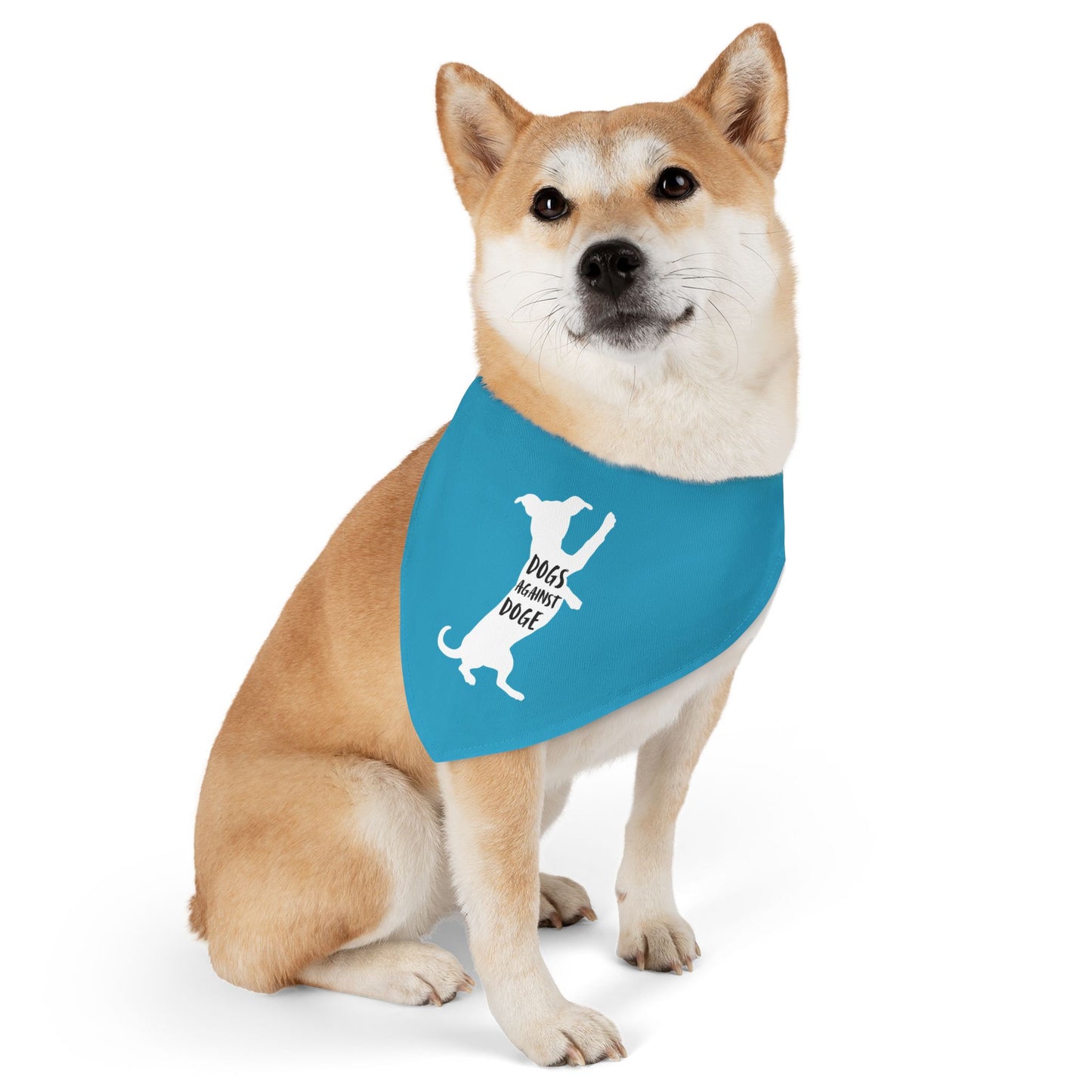 Turquoise Wiener Dogs Against DOGE Pet Bandana Collar