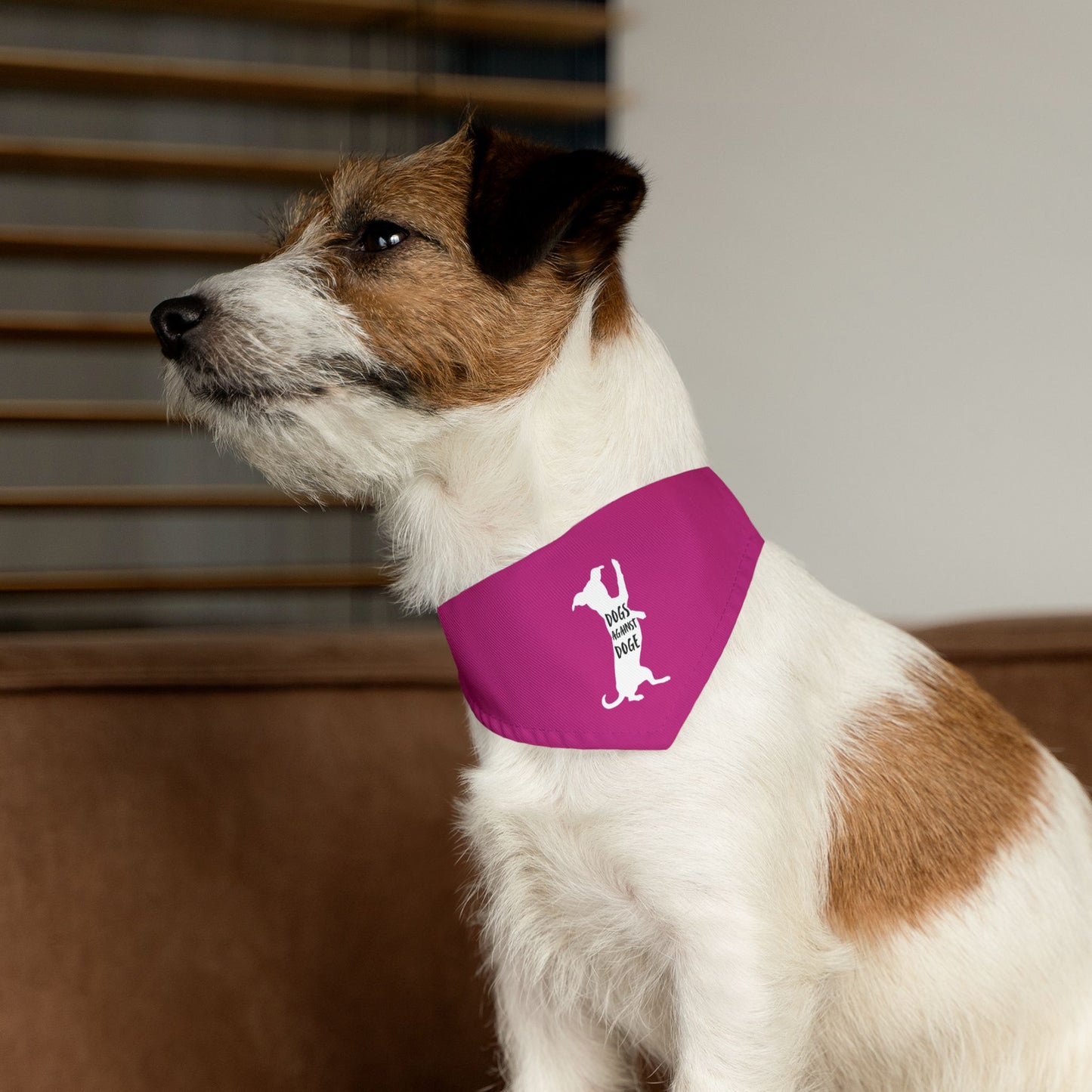 Hot Pink Wiener Dogs Against DOGE Pet Bandana Collar