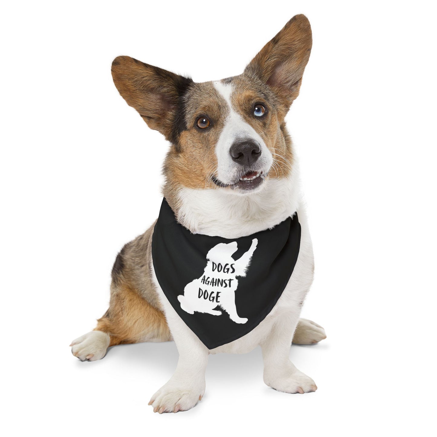 Black Dogs Against DOGE Raised Paw Pet Bandana Collar