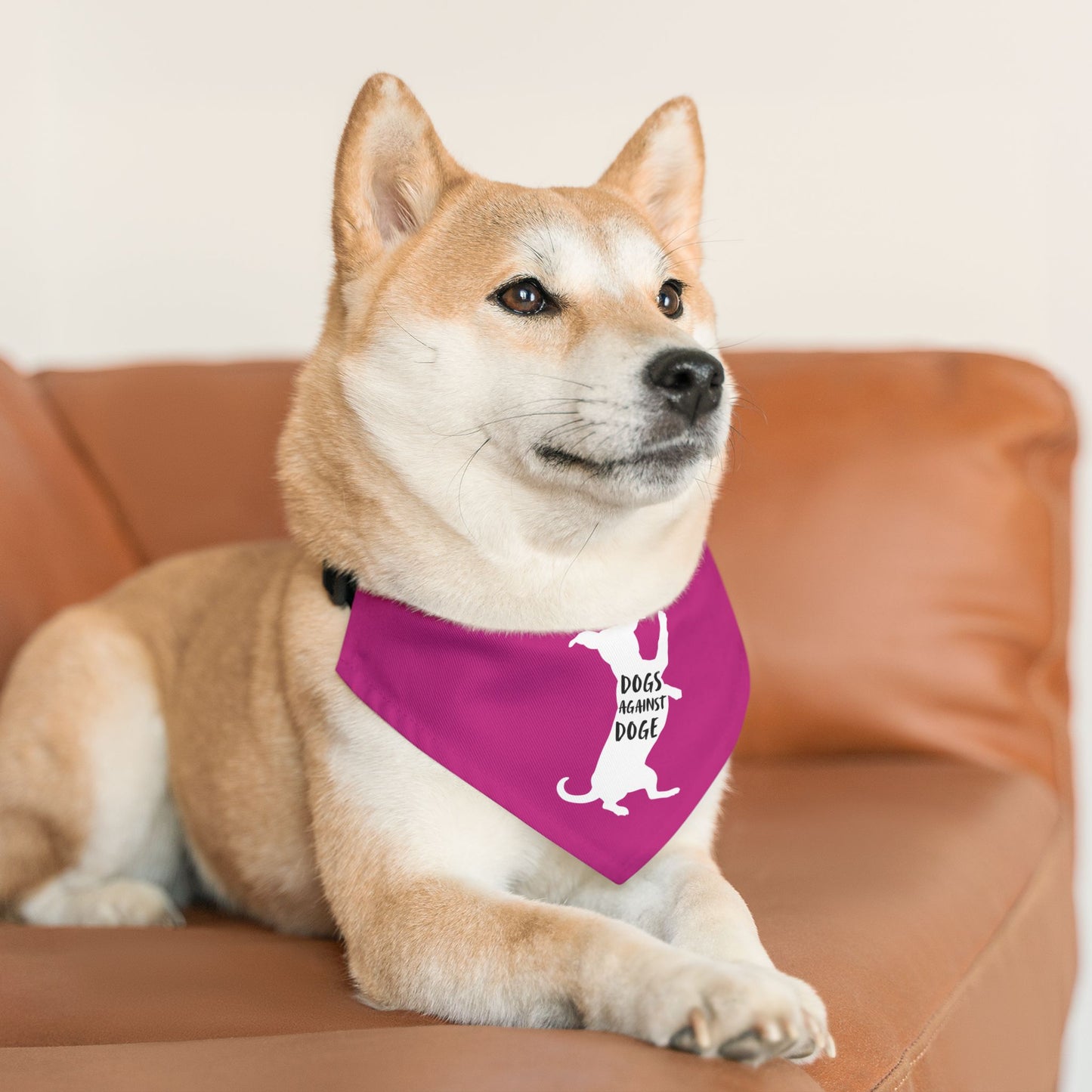 Hot Pink Wiener Dogs Against DOGE Pet Bandana Collar