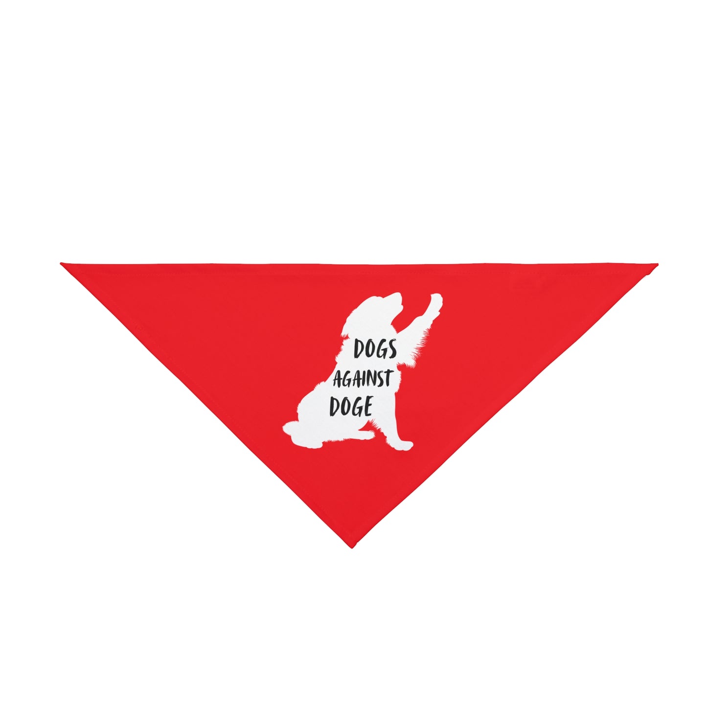 Red Raised Paw Dogs Against DOGE Pet Bandana