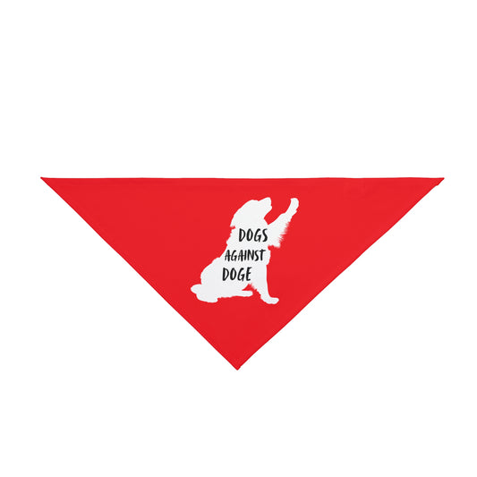 Red Raised Paw Dogs Against DOGE Pet Bandana