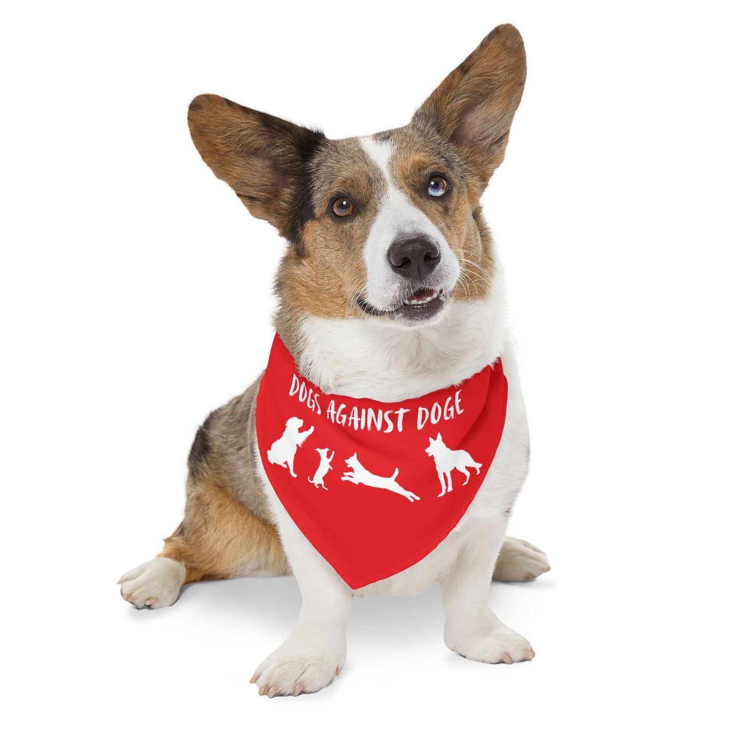 Red Dogs Against DOGE Protesting Pups Pet Bandana Collar - Stylish Accessory for Dog Lovers
