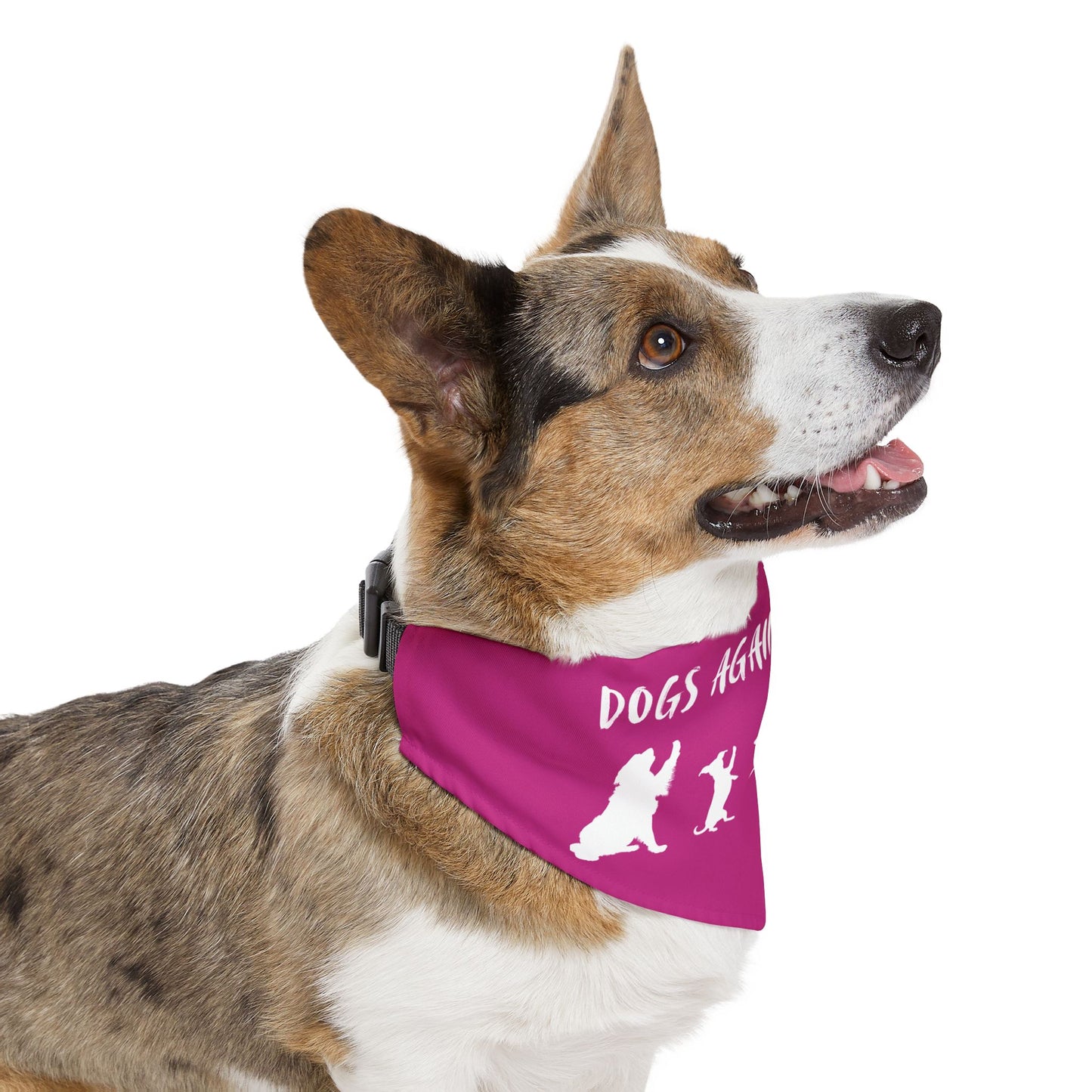 Hot Pink Dogs Against DOGE Protesting Pups Pet Bandana Collar - Stylish Accessory for Dog Lovers