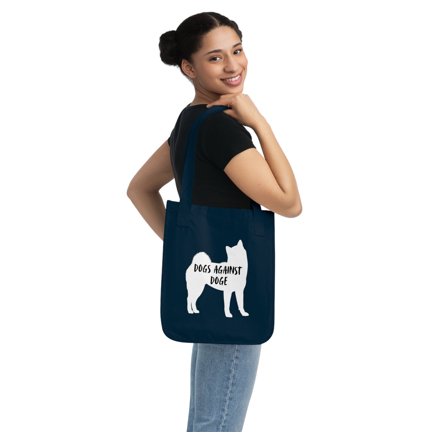 Shiba Inu Dogs Against DOGE Organic Canvas Tote Bag