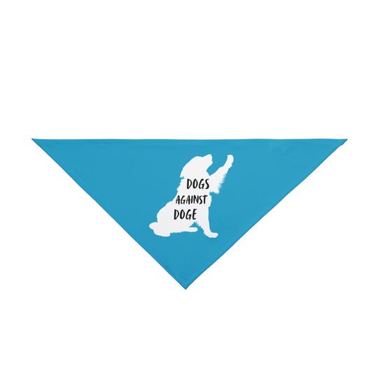 Turquoise Raised Paw Dogs Against DOGE Pet Bandana