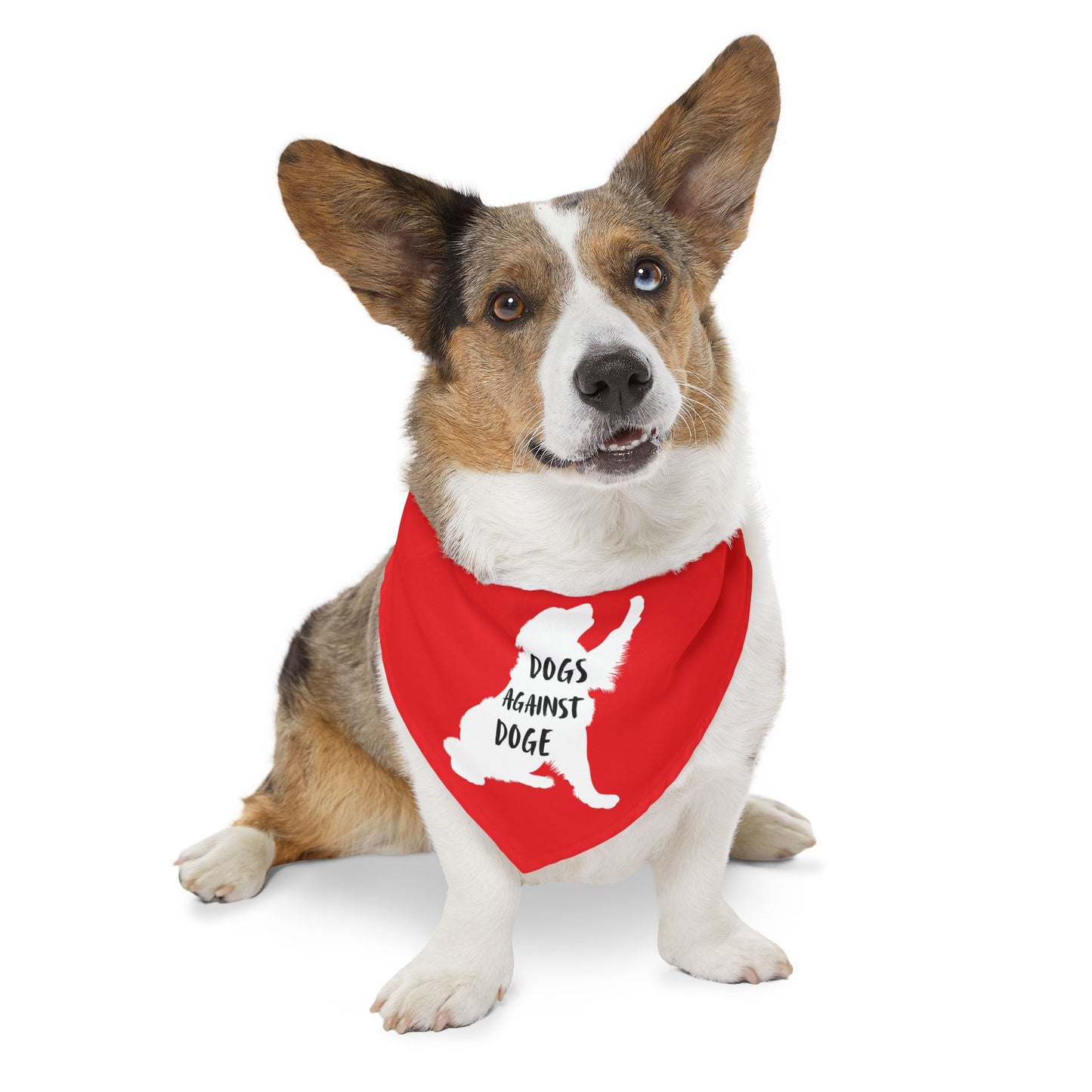Red Dogs Against DOGE Raised Paw Pet Bandana Collar