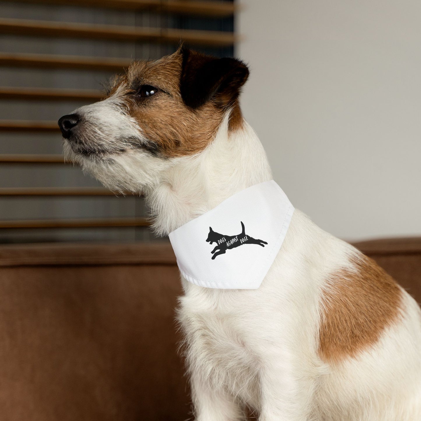 Dogs Against DOGE Lunging Pup Pet Bandana Collar