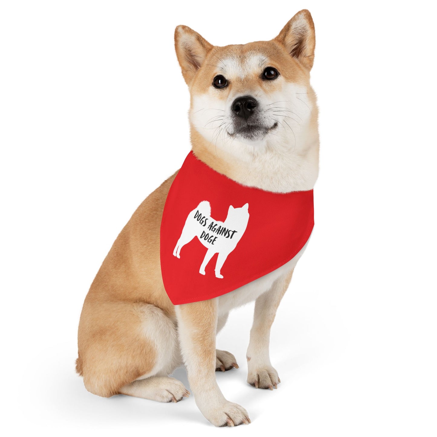 Red Dogs Against DOGE Shiba Inu Pet Bandana Collar