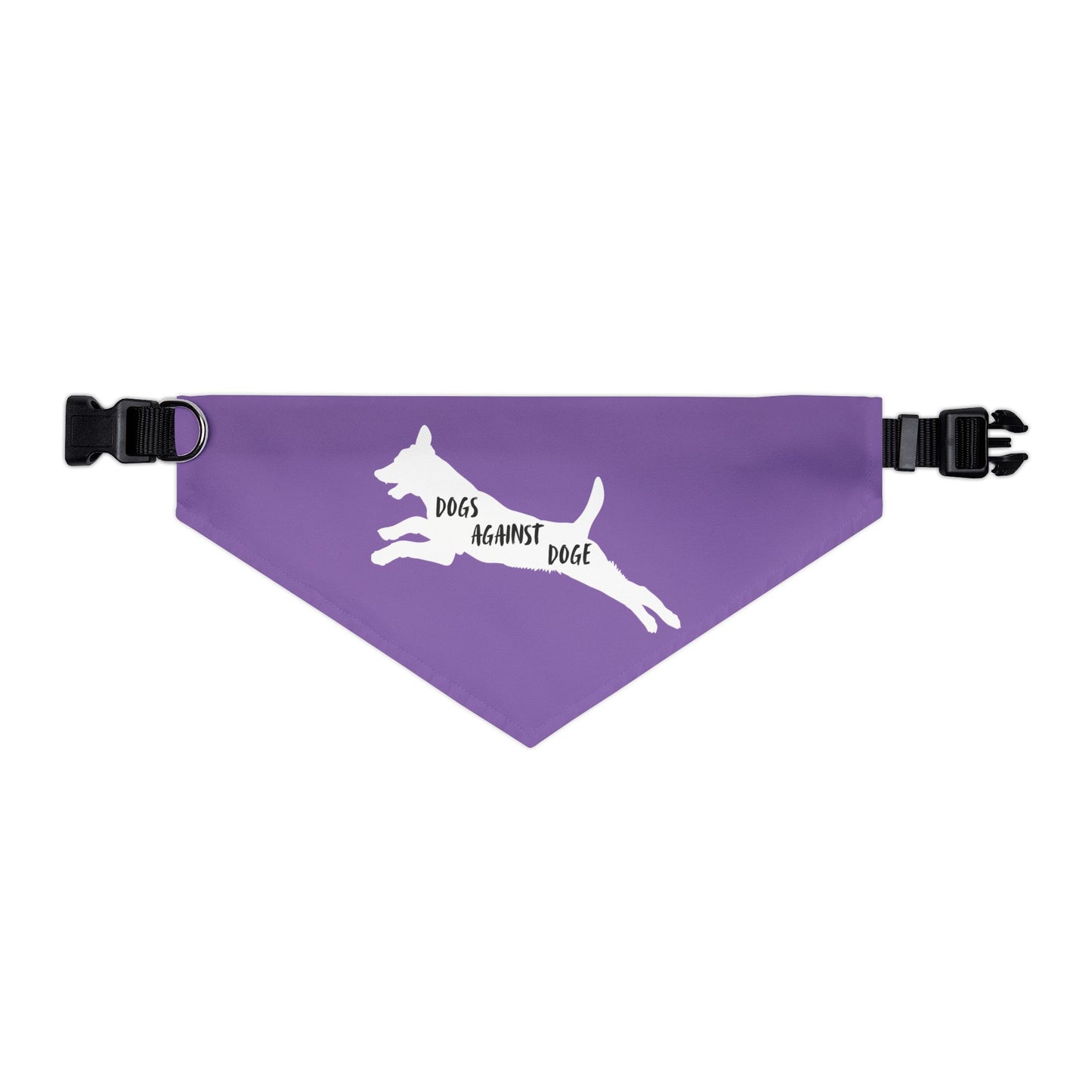 Lavender Dogs Against DOGE Lunging Pup Pet Bandana Collar