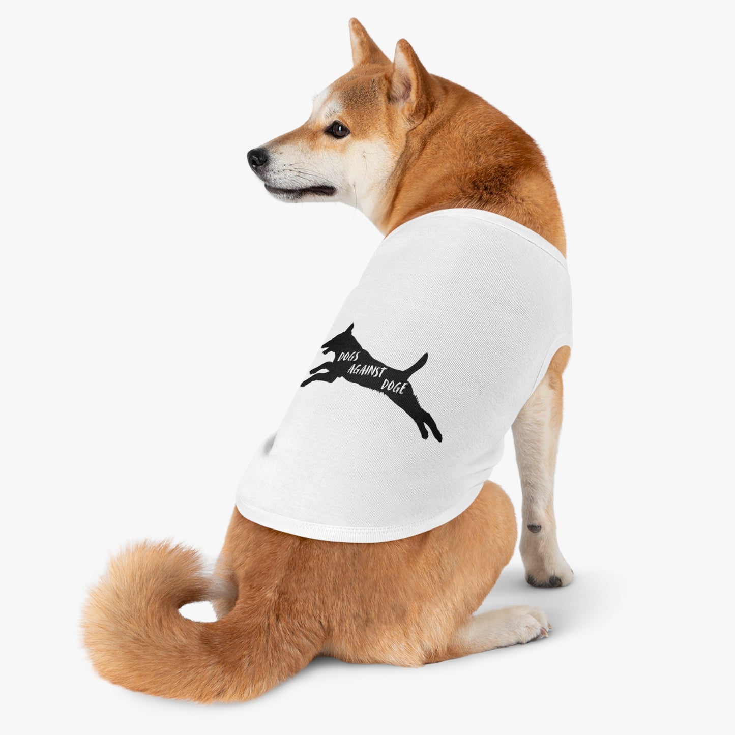 Lunging Pup Dogs Against DOGE Pet Tank Top