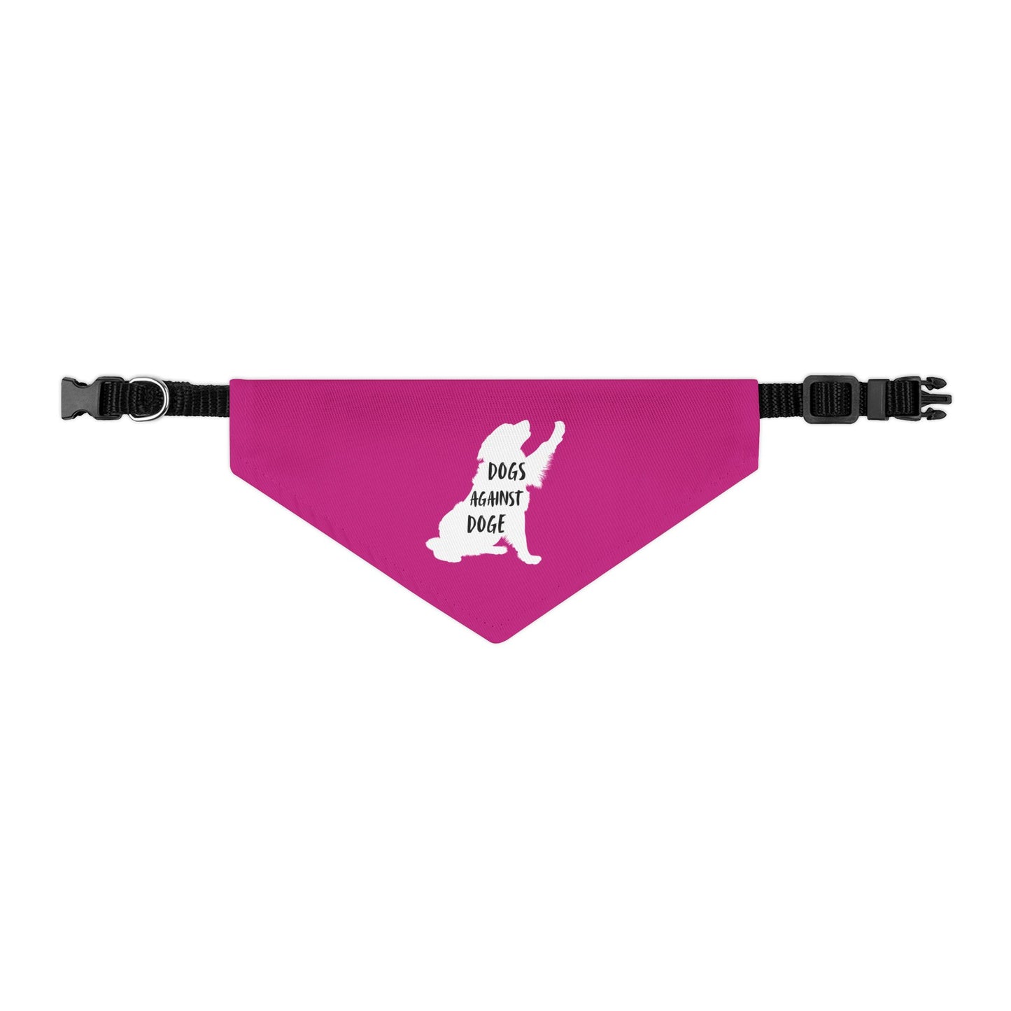 Hot Pink Dogs Against DOGE Raised Paw Pet Bandana Collar