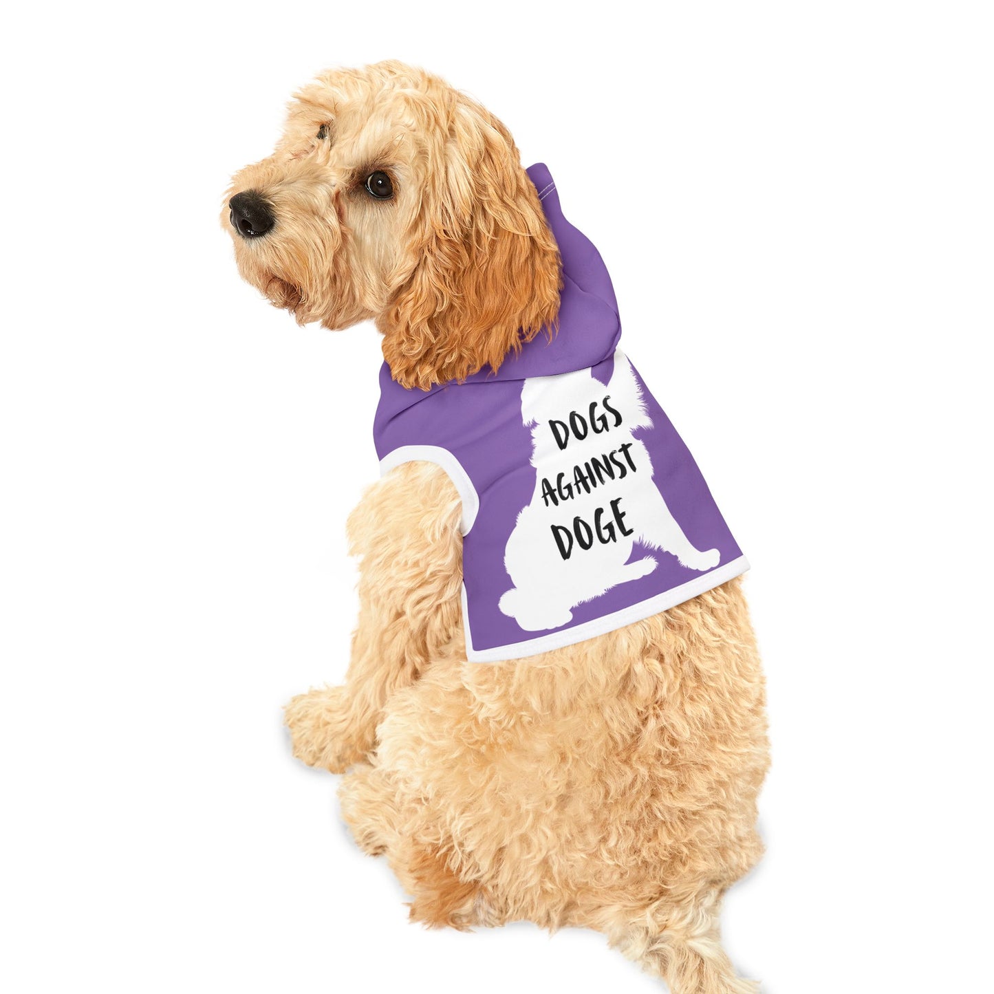 Lavender Dogs Against DOGE Raised Paw Pet Hoodie
