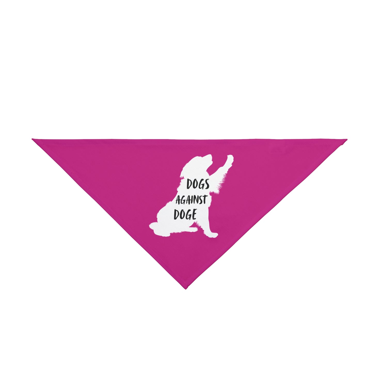 Hot Pink Raised Paw Dogs Against DOGE Pet Bandana