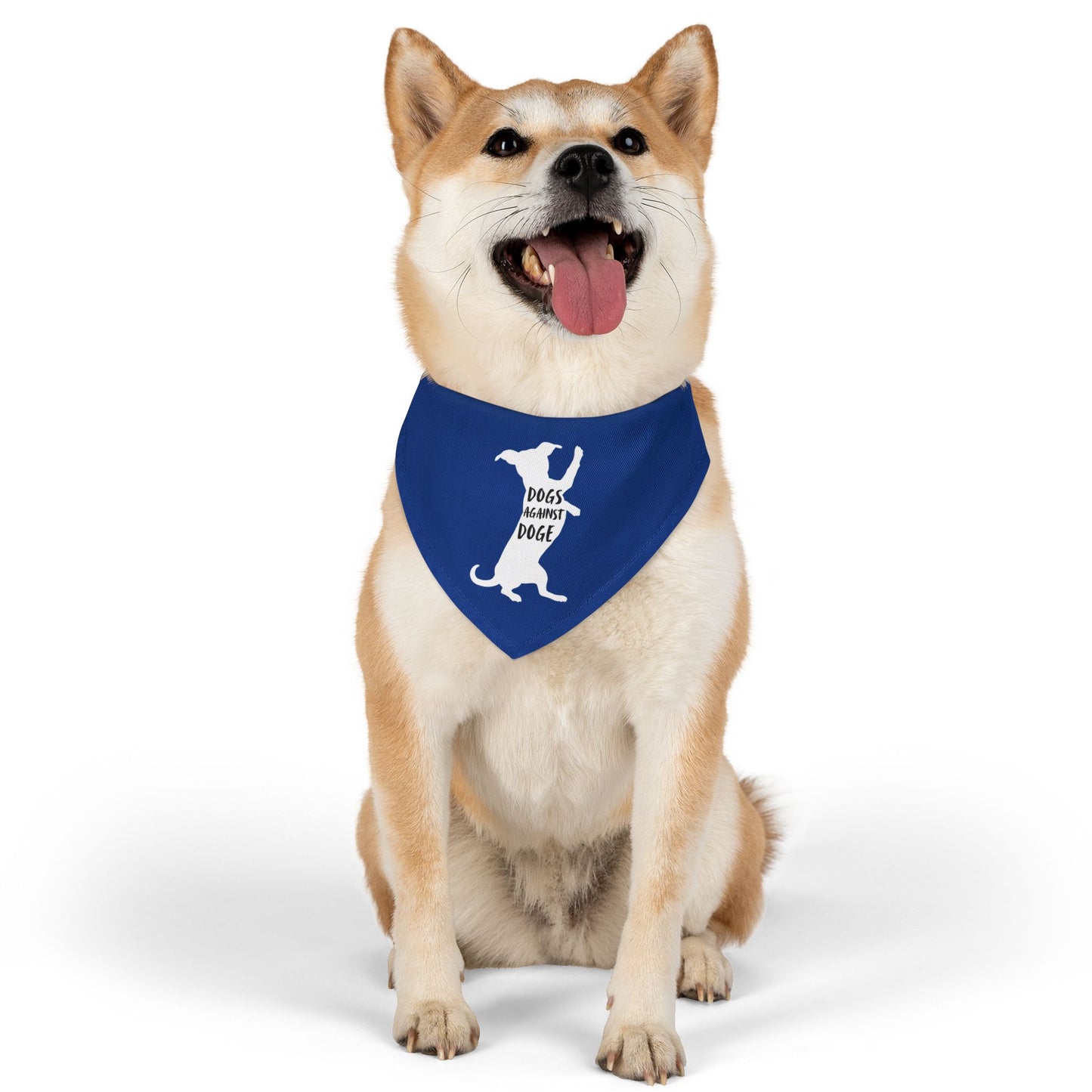 Blue Wiener Dogs Against DOGE Pet Bandana Collar