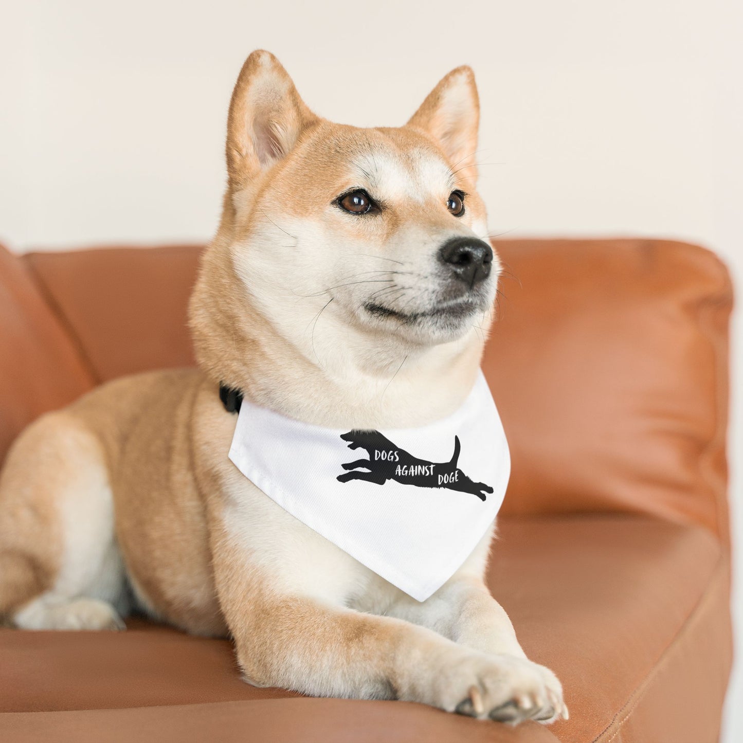 Dogs Against DOGE Lunging Pup Pet Bandana Collar