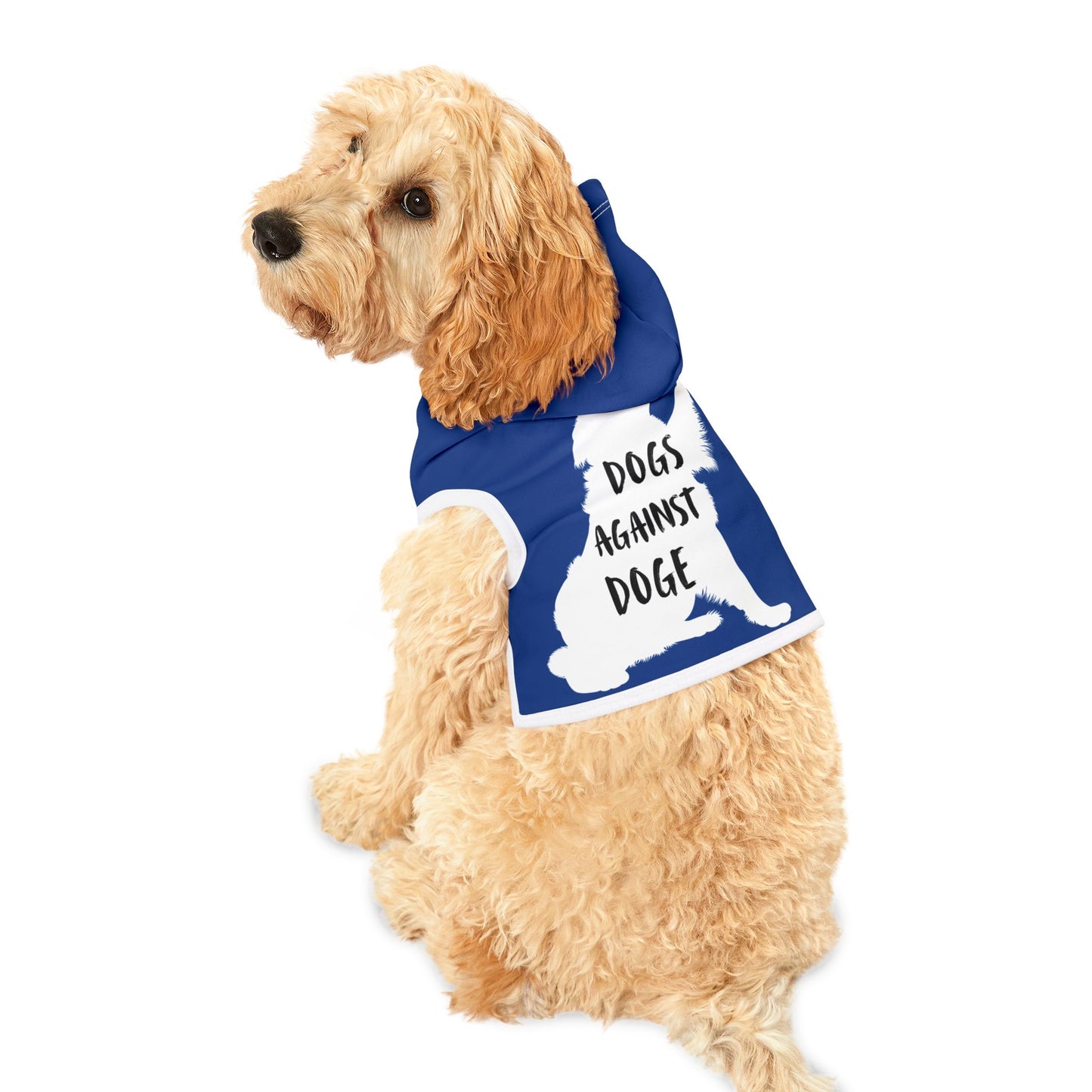 Blue Dogs Against DOGE Raised Paw Pet Hoodie