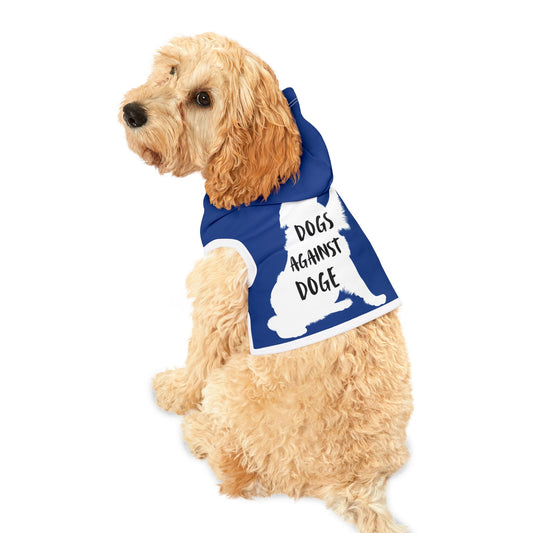 Blue Dogs Against DOGE Raised Paw Pet Hoodie