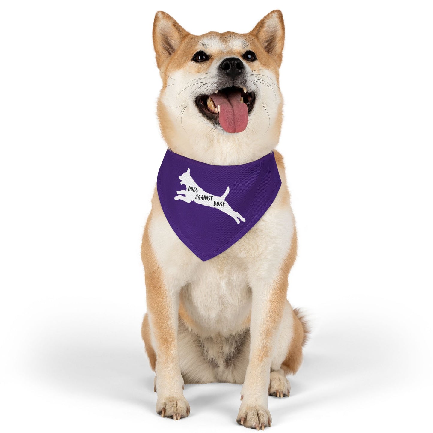 Purple Dogs Against DOGE Lunging Pup Pet Bandana Collar
