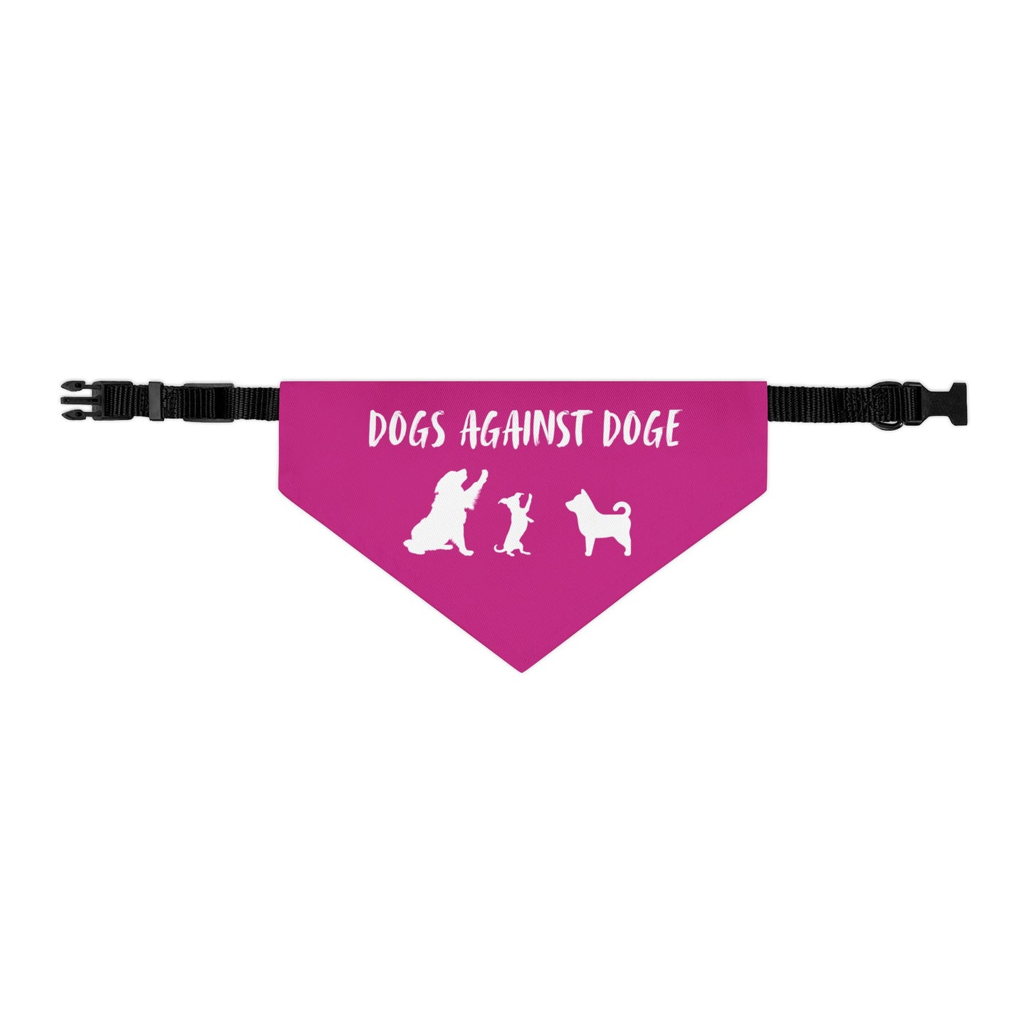 Hot Pink Dogs Against DOGE "Stop the DOGE" Pet Bandana Collar