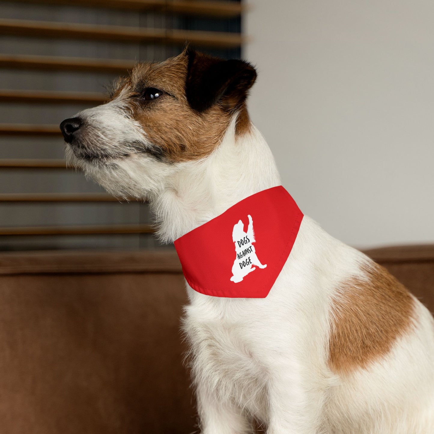 Red Dogs Against DOGE Raised Paw Pet Bandana Collar