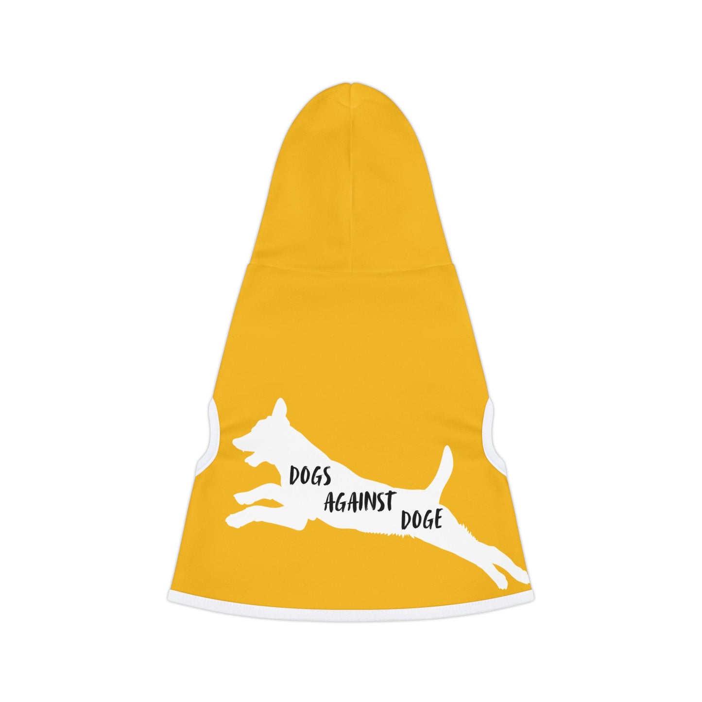 Yellow Lunging Pup Dogs Against DOGE Pet Hoodie